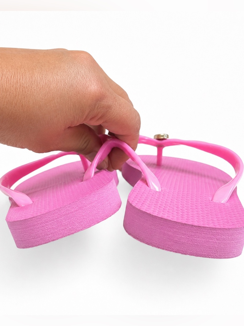 Tory Burch Pink Logo Flip Flop Sandals - Picture 3 of 7